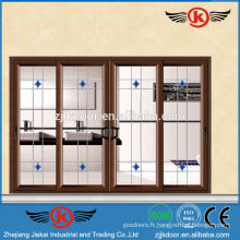 JK-AW9110 style élégant verre transparent coulissant porte vitrée porte serrures de qualité